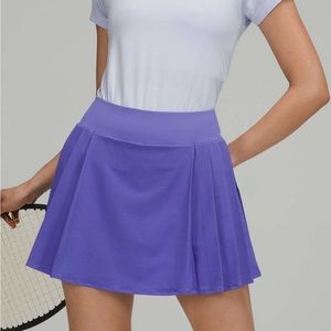 Side-Pleat High-Rise Tennis Skirt
